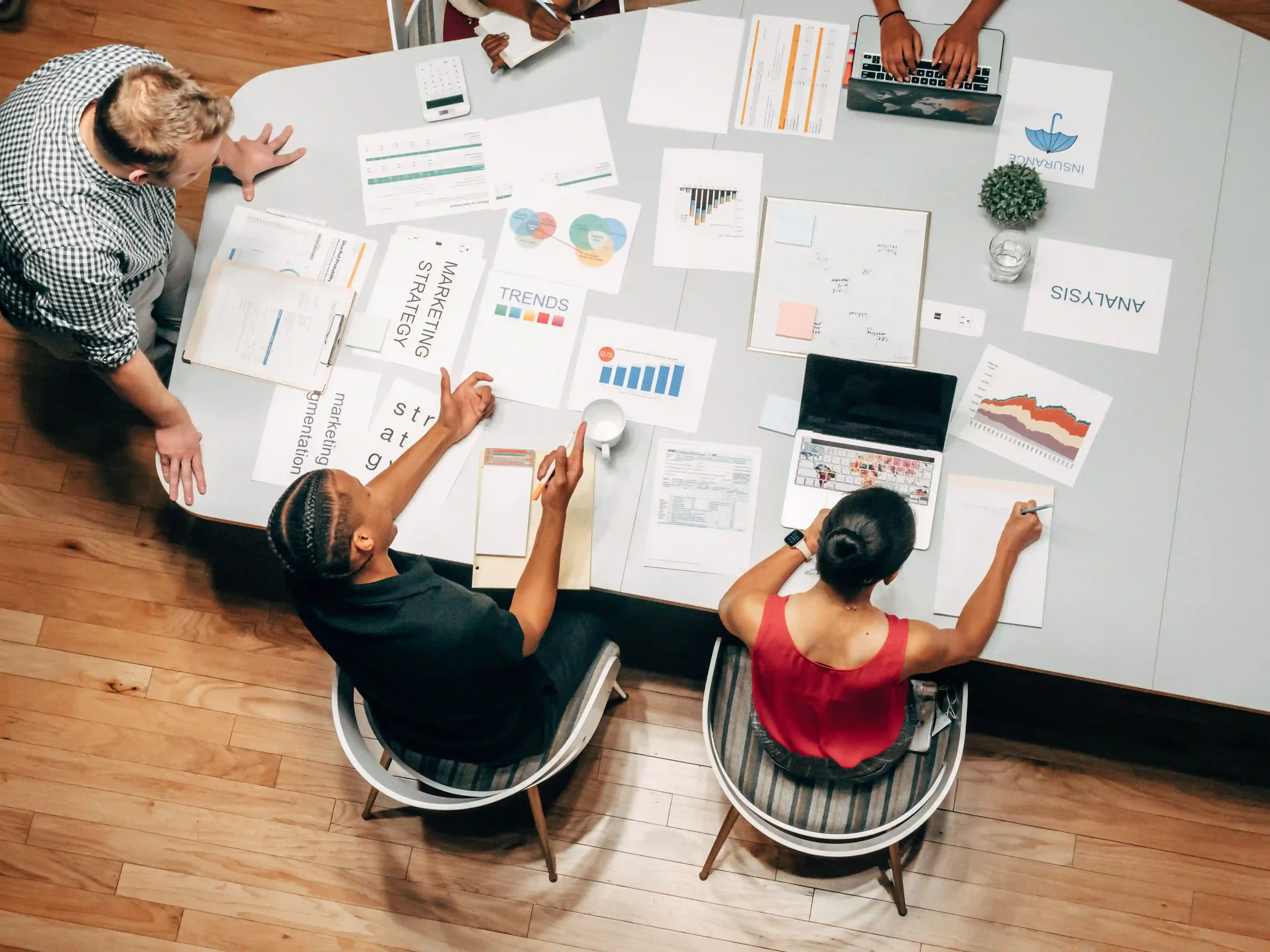 Startup engineering pod collaborating on new software architecture